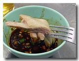 カオマンガイ　茹で鶏肉アップ
