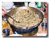 カムジャタンの締め：鍋肌に張り付いたご飯