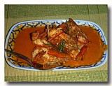 チューチー・クン　エビのレッドカレー炒め　皿全体