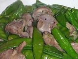 砂肝とサヤインゲンの炒め物