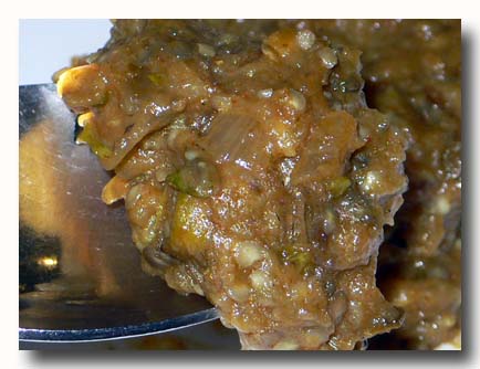バイガン・カ・バルタ　焼き茄子のミンチの和え物　パンジャブ料理